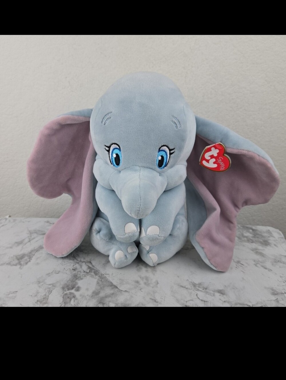 Ty Blue and Pink Dumbo Plush Elephant